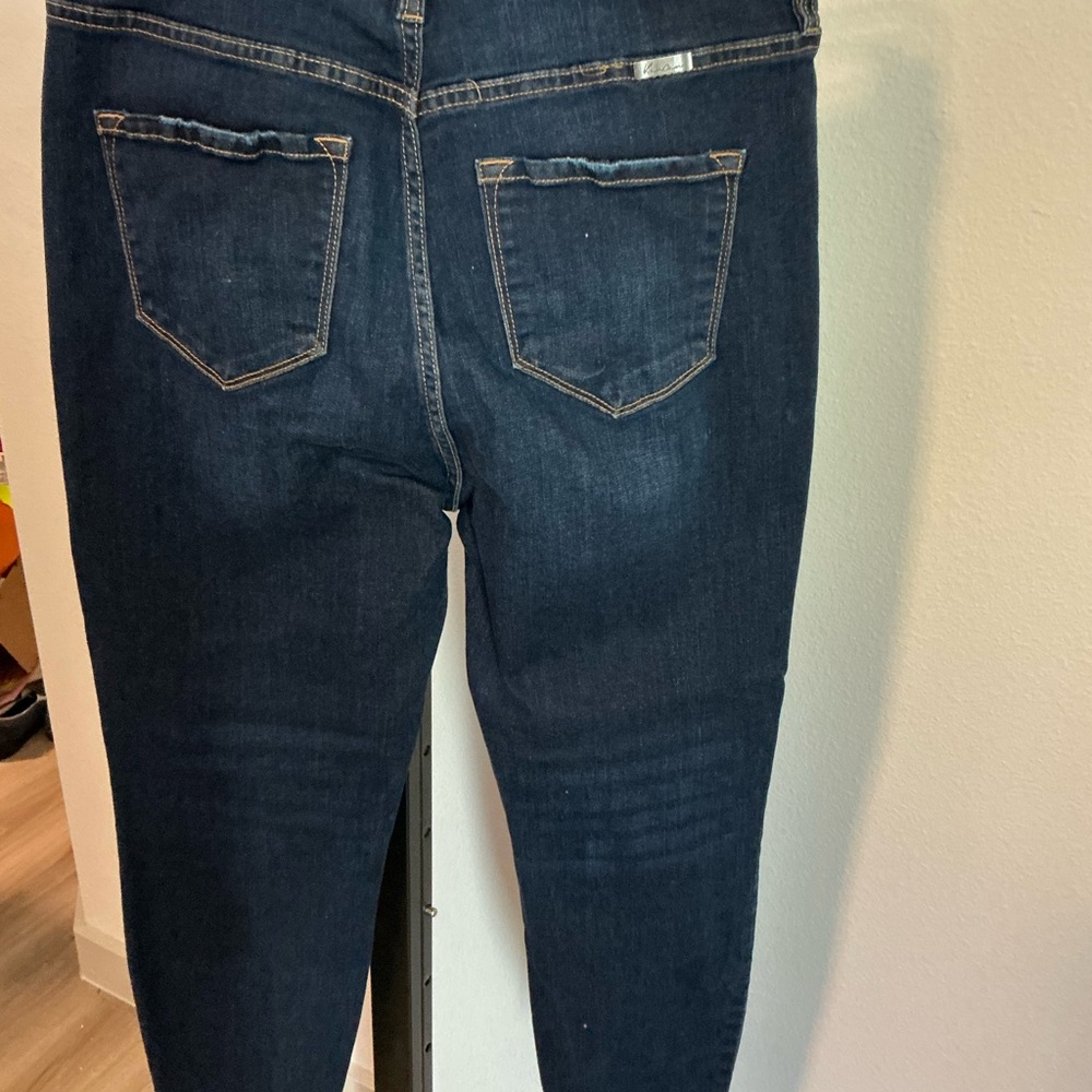 Dark Blue High-Waisted Women Jeans - Picture 3 of 3